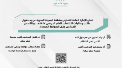 تعليم المدينة: بدء تسجيل طلاب الانتساب 1447 والشروط المطلوبة