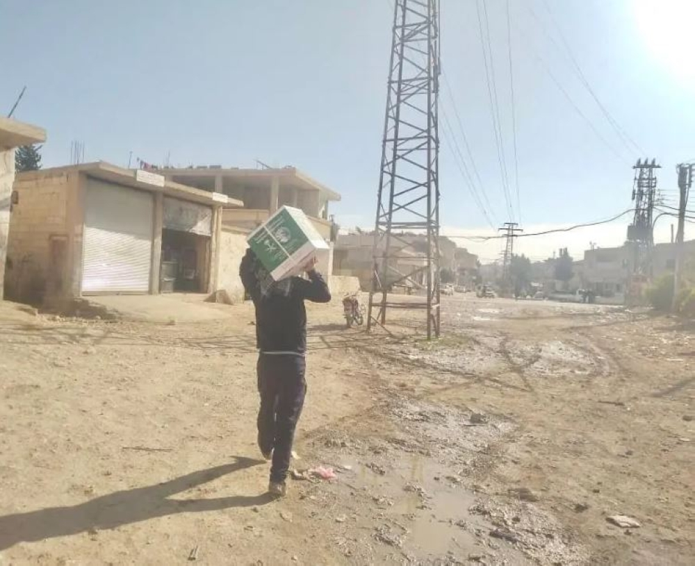 مركز الملك سلمان يوزع مساعدات غذائية في سوريا ولبنان