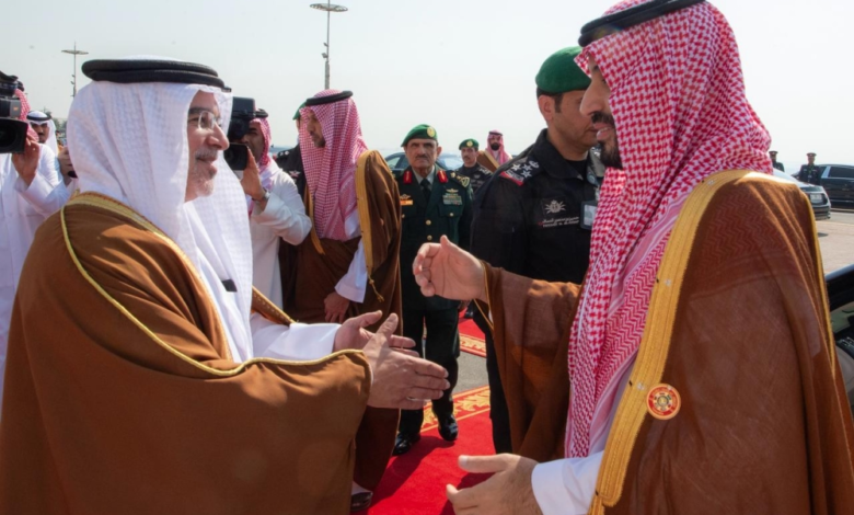 The Crown Prince arrives in Bahrain to head the Kingdom's delegation at the 46th Gulf Summit