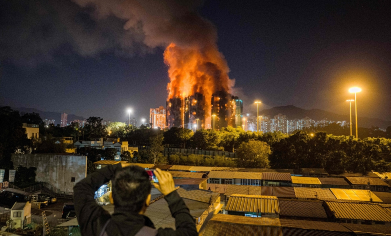 ارتفاع ضحايا حريق هونج كونج إلى 159 قتيلًا و30 مفقودًا