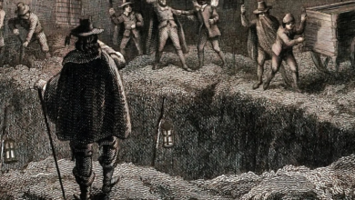 How did volcanoes cause the spread of the Black Death in Europe?