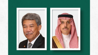 The Saudi Foreign Minister discusses relations and recent developments with his Malaysian counterpart
