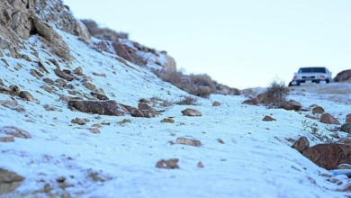 ثلوج تبوك اليوم: توقعات الأرصاد وحالة الطقس حتى 8 مساءً