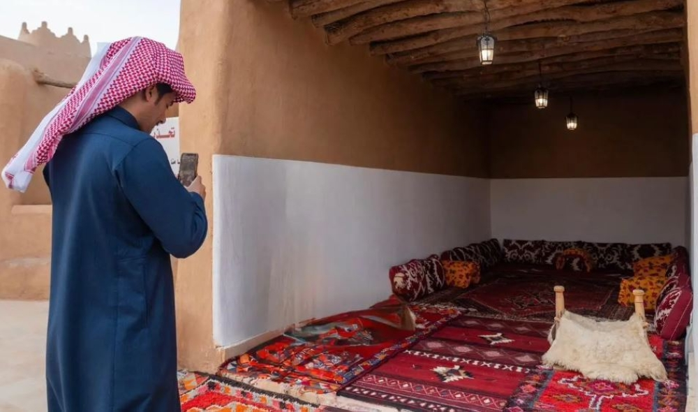 Traditional mud-brick house majlis (sitting rooms)