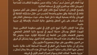 مسابقة سنام 2025: جزيرة خاصة و5 ملايين ريال في مهرجان الإبل