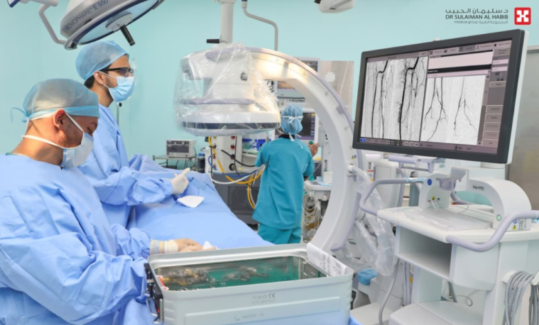 Treatment of stroke in an elderly woman at Al Habib Hospital in Al Khobar using interventional radiology