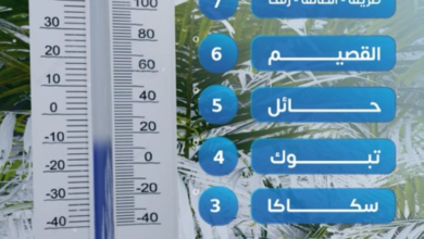 أقل درجات الحرارة في السعودية: سكاكا تسجل 3 مئوية وقائمة المدن الأبرد