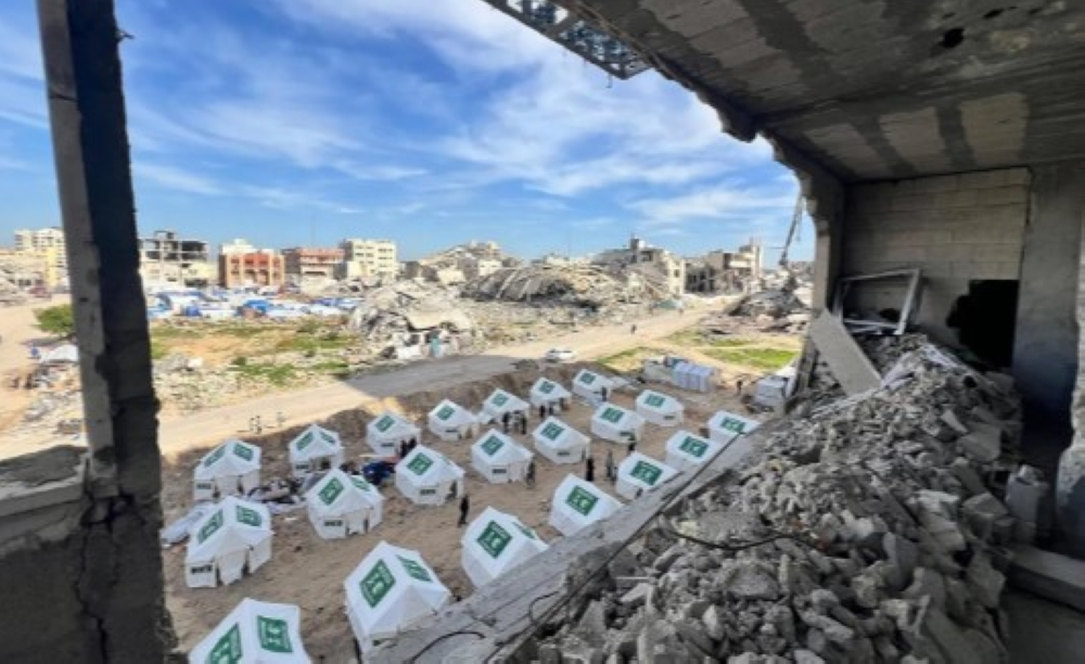 توزيع المساعدات على الأسر الفلسطينية