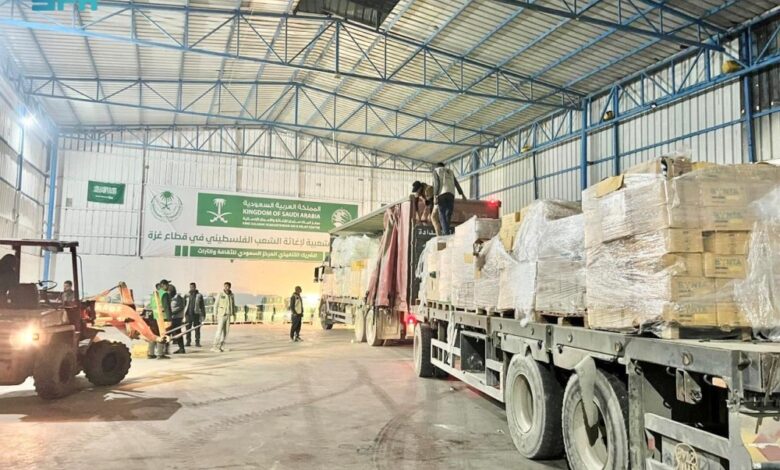 Saudi aid to Gaza: Two convoys carrying clothes and food arrive