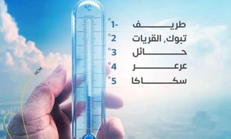 طريف تسجل درجة تحت الصفر.. تفاصيل موجة البرد في السعودية
