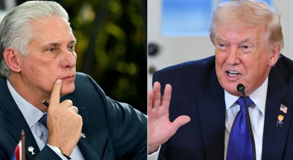 Cuban President Miguel Díaz-Canel delivers a speech in Havana