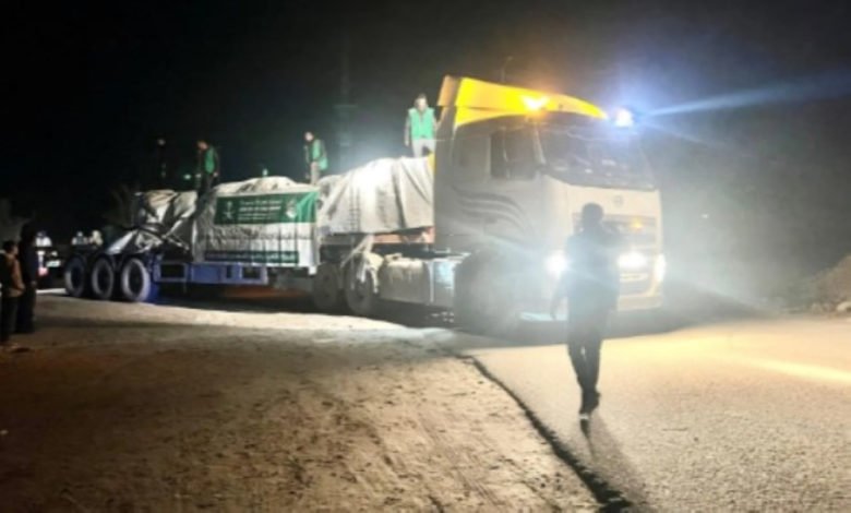 Saudi aid to Gaza: A winter convoy from the King Salman Center arrives