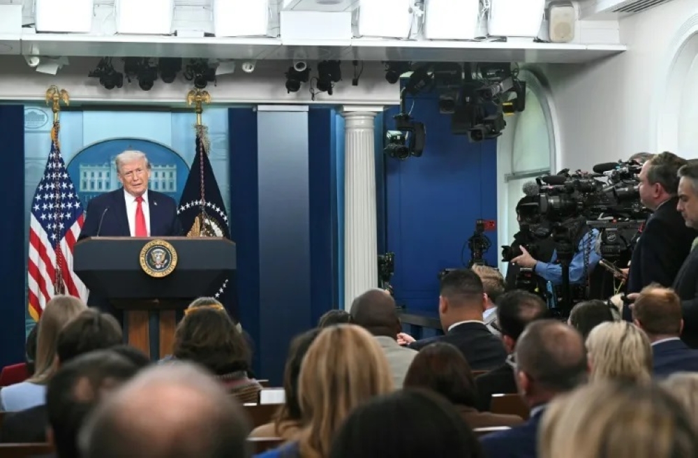 ترامب خلال خطاب الذكرى السنوية الأولى لعودته إلى الرئاسة