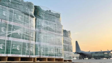 وصول الطائرة الإغاثية السعودية الـ 80 لدعم غزة عبر مطار العريش