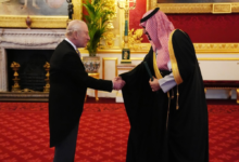Prince Abdullah bin Khalid presents his credentials to King Charles as Saudi Arabia's ambassador