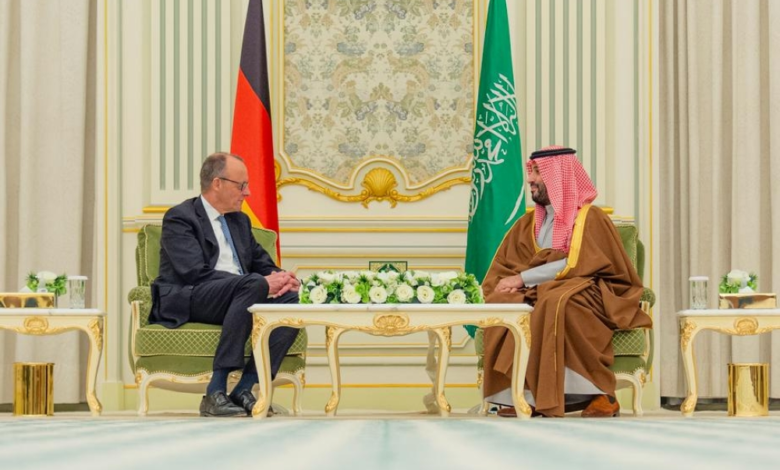 The Crown Prince and the German Chancellor discuss strengthening relations in Riyadh