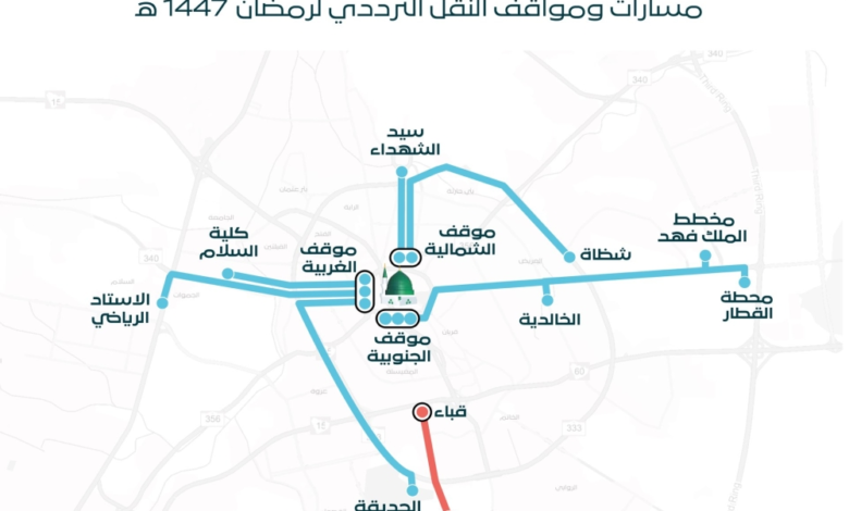 City buses during Ramadan: Shuttle route map 1445