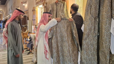 The Qaysariyah market is bustling with traditional costumes in preparation for the founding day