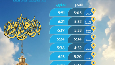 مواقيت الإمساك والإفطار في السعودية - 3 رمضان 1445