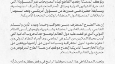 السعودية ترفض تصريحات أمريكية وتؤكد على حل الدولتين
