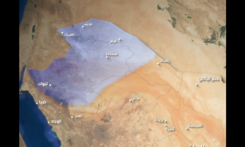 موجة برد قوية شمال السعودية: الحرارة تلامس الصفر الأسبوع القادم