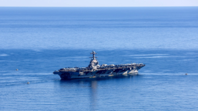 Aircraft carrier Ford departs Greece; Washington sends messages to Iran