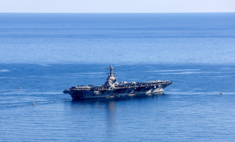 Aircraft carrier Ford departs Greece; Washington sends messages to Iran